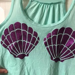 Glitter Seashell Bra Tank EUC